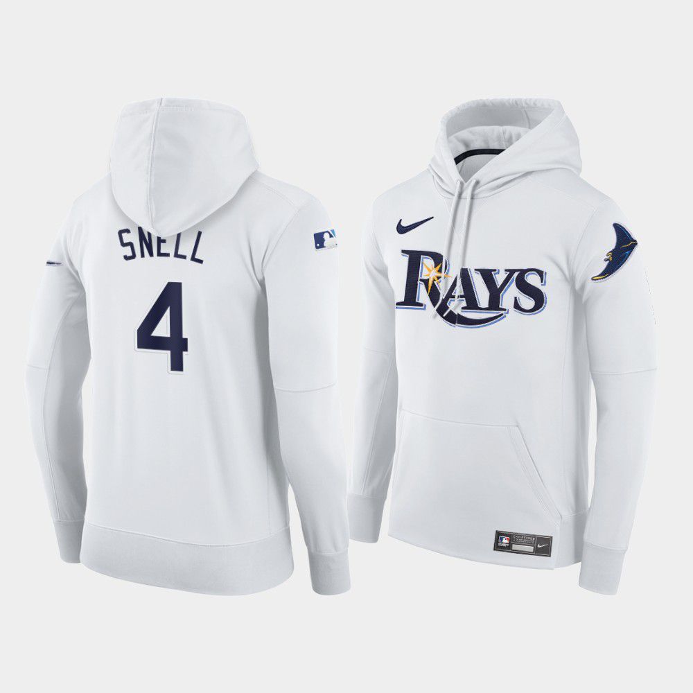 Men Tampa Bay Rays #4 Snell white home hoodie 2021 MLB Nike Jerseys